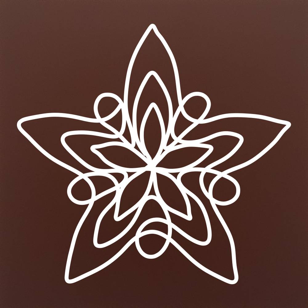 Tableta din ciocolata – Doodle floare geometrica – model alb pe ciocolata