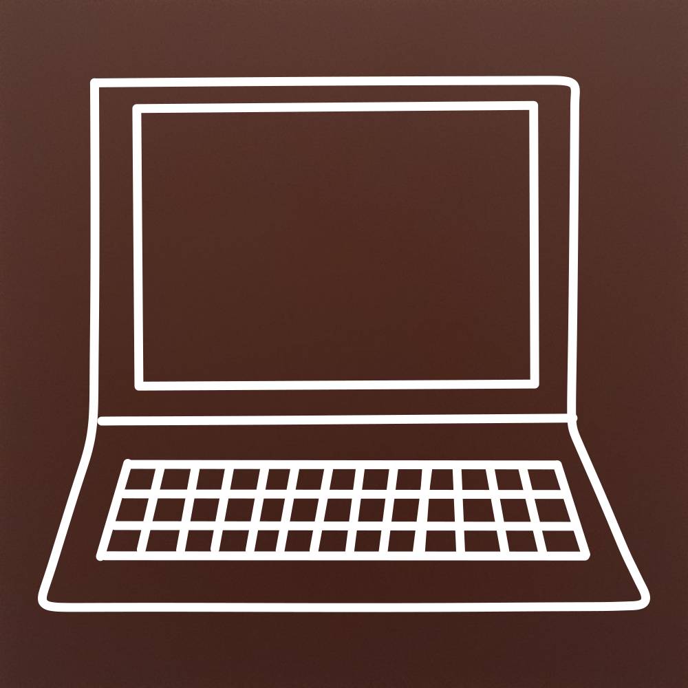 Tableta din ciocolata – Laptop – model alb pe ciocolata