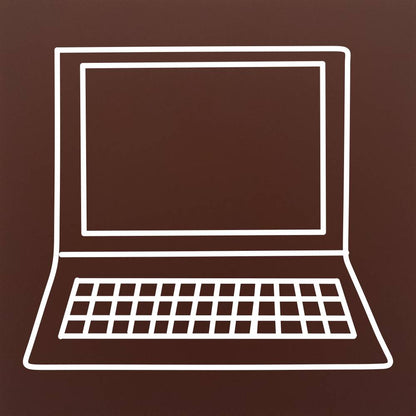 Tableta din ciocolata – Laptop – model alb pe ciocolata