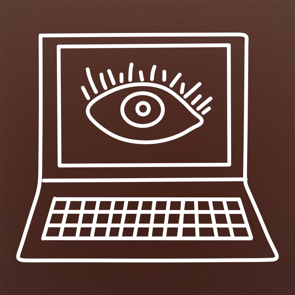 Tableta din ciocolata – Laptop cu ochi – monitorizare – model alb pe ciocolata