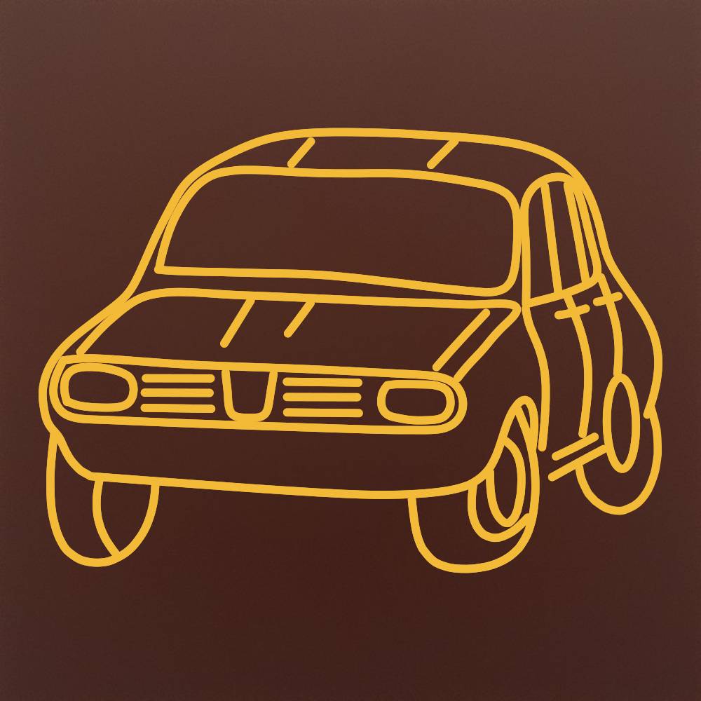 Tableta din ciocolata – Dacia 1300 – clasic auto romanesc – model Multicolor pe ciocolata