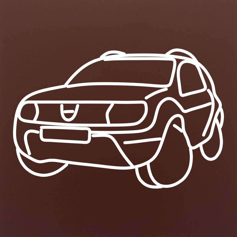 Tableta din ciocolata – SUV – contur – model alb pe ciocolata