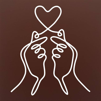 Tableta din ciocolata – Finger Heart Gesture – cadou pentru cupluri – model alb pe ciocolata