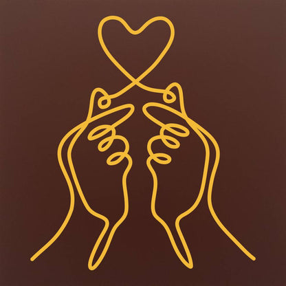 Tableta din ciocolata – Finger Heart Gesture – cadou pentru cupluri – model Multicolor pe ciocolata