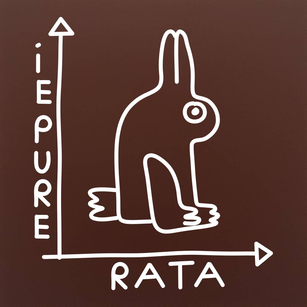 Tableta din ciocolata – Iluzie iepure vs rata – grafic – model alb pe ciocolata