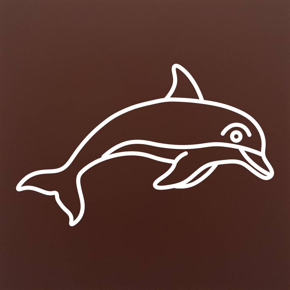 Tableta din ciocolata - Delfin in salt - model linework