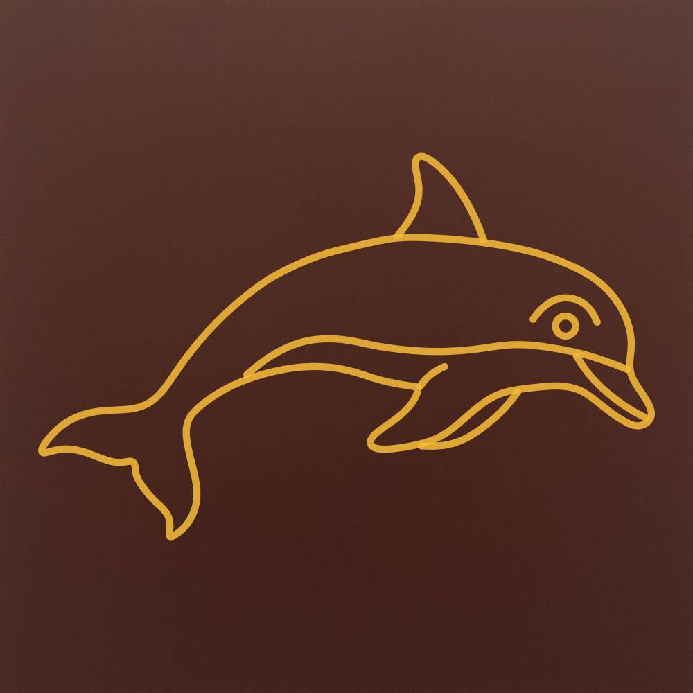 Tableta din ciocolata - Delfin in salt - model linework