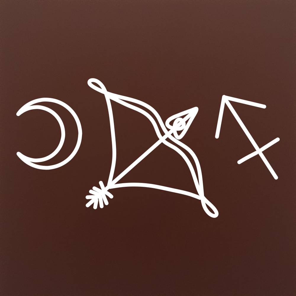 Tableta din ciocolata - Sagetator arc si stea - model linework