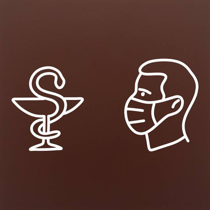 Tableta din ciocolata - Medicus &amp; farmacie simbol - model linework