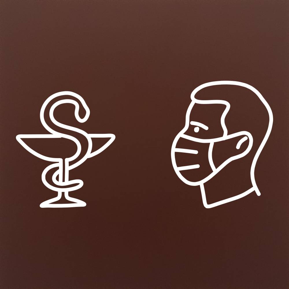 Tableta din ciocolata - Medicus &amp; farmacie simbol - model linework