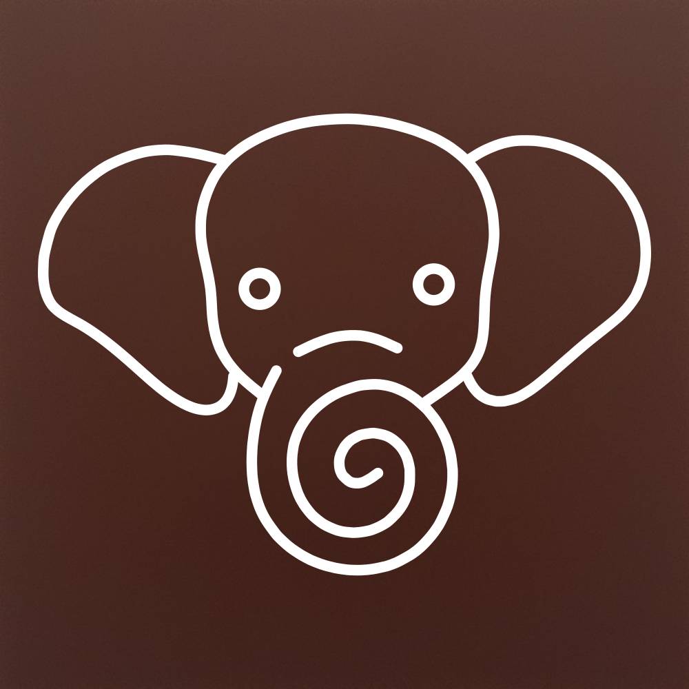Tableta din ciocolata - Elefant spiralat - model linework