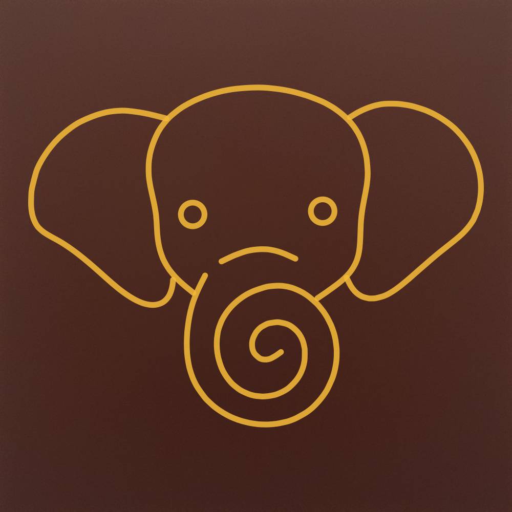 Tableta din ciocolata - Elefant spiralat - model linework