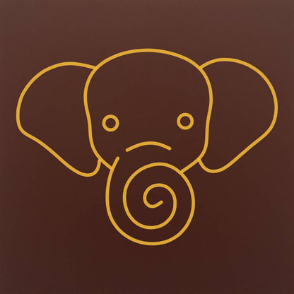 Tableta din ciocolata - Elefant spiralat - model linework
