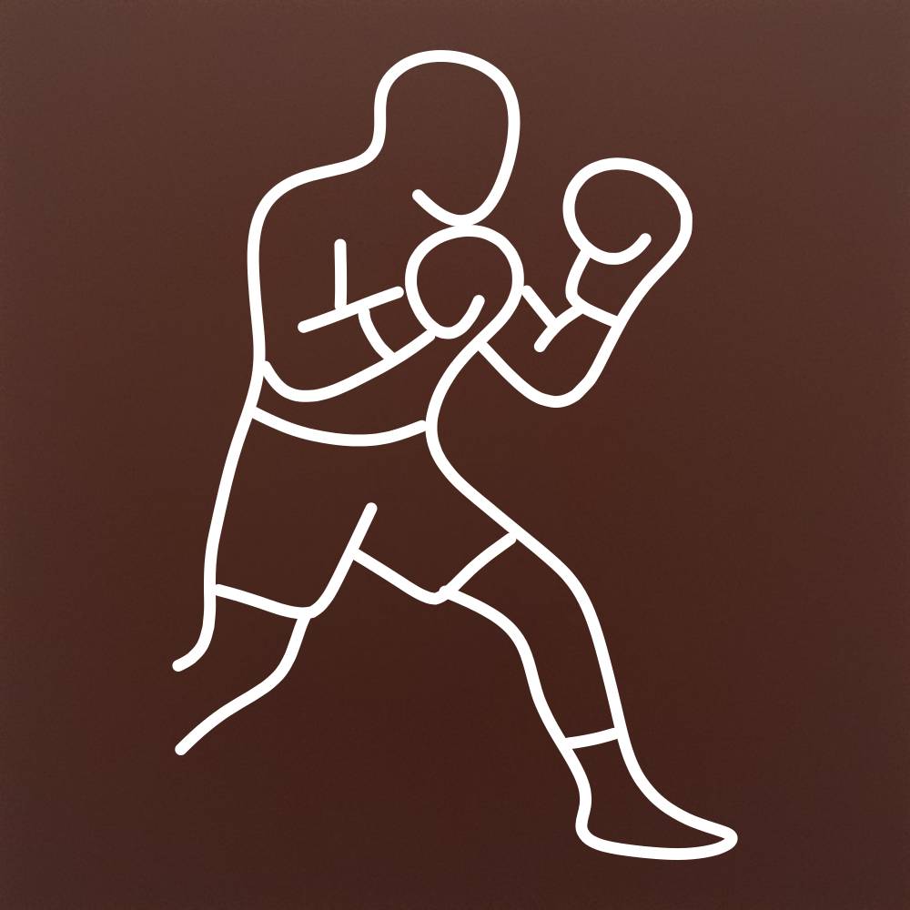 Tableta din ciocolata - Pugilist in garda - model linework