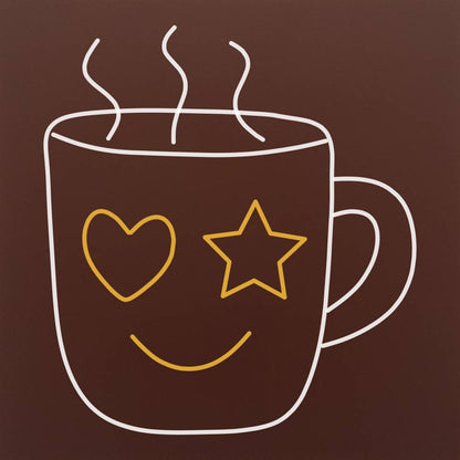 Tableta din ciocolata - Cana de cafea zambitoare - model linework