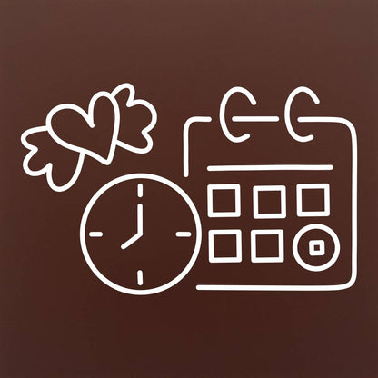 Calendar and flying heart in ciocolata