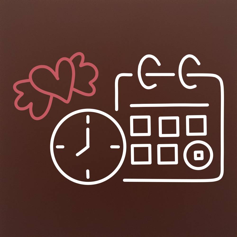 Calendar and flying heart in ciocolata