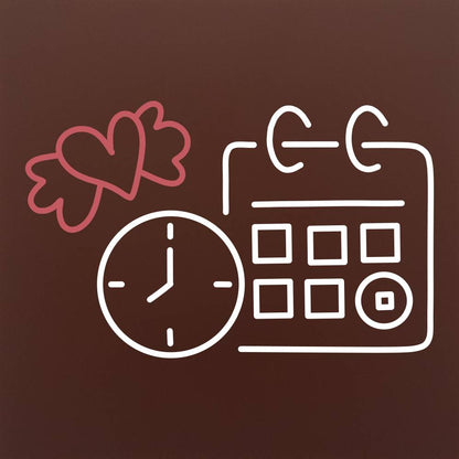 Calendar and flying heart in ciocolata