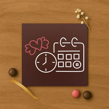 Calendar and flying heart in ciocolata