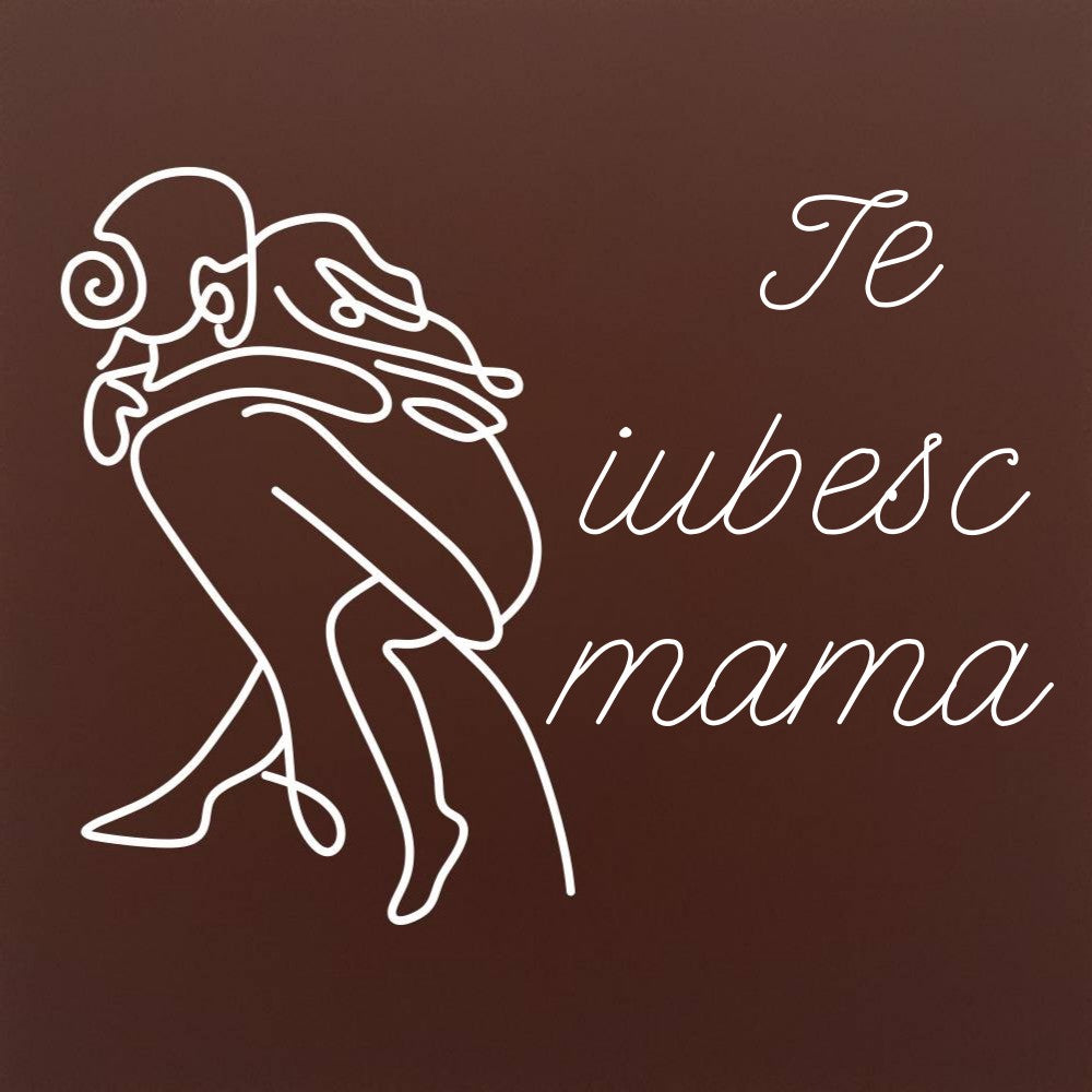 Tableta din ciocolata – Te iubesc, mama – mesaj pentru mama – model alb pe ciocolata