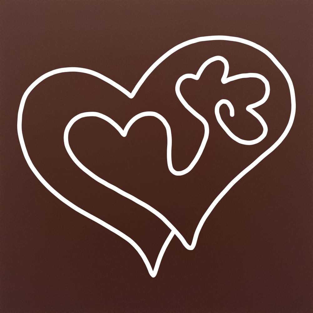 Tableta din ciocolata – Heart with Clover – cadou pentru cupluri – model alb pe ciocolata