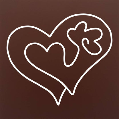 Tableta din ciocolata – Heart with Clover – cadou pentru cupluri – model alb pe ciocolata
