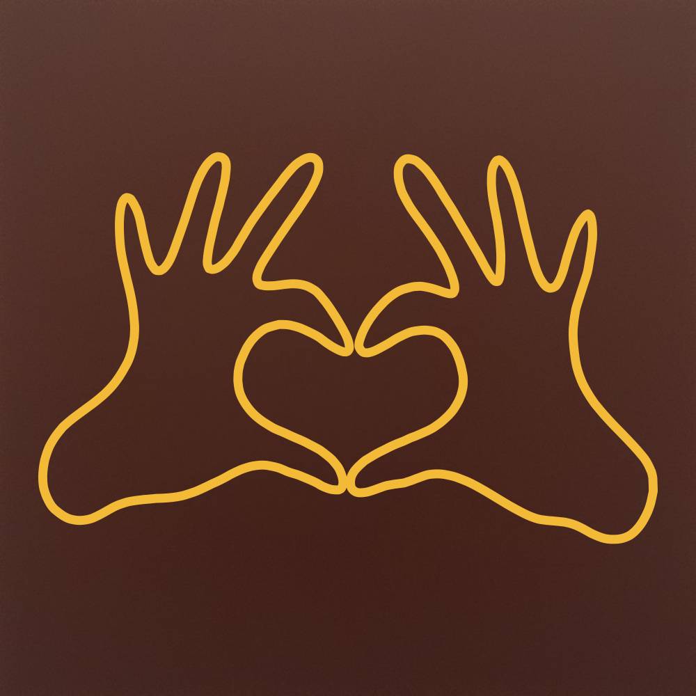 Tableta din ciocolata – Hands Framing Heart – cadou pentru cupluri – model Multicolor pe ciocolata