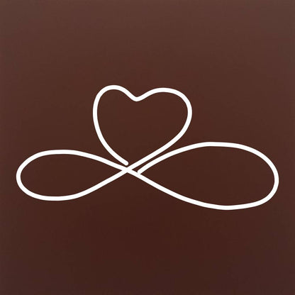 Tableta din ciocolata – Infinity Heart – cadou pentru cupluri – model alb pe ciocolata