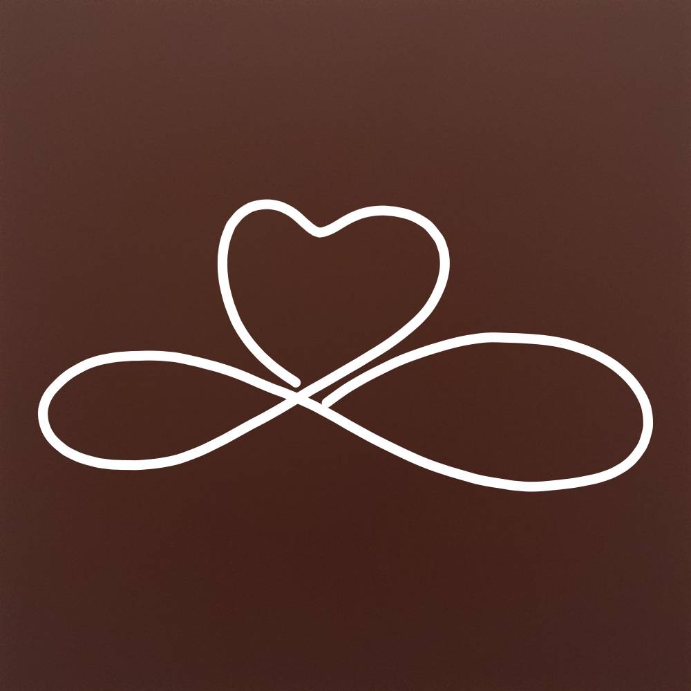 Tableta din ciocolata – Infinity Heart – cadou pentru cupluri – model alb pe ciocolata