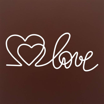 Tableta din ciocolata – Love Script with Heart – cadou pentru cupluri – model alb pe ciocolata