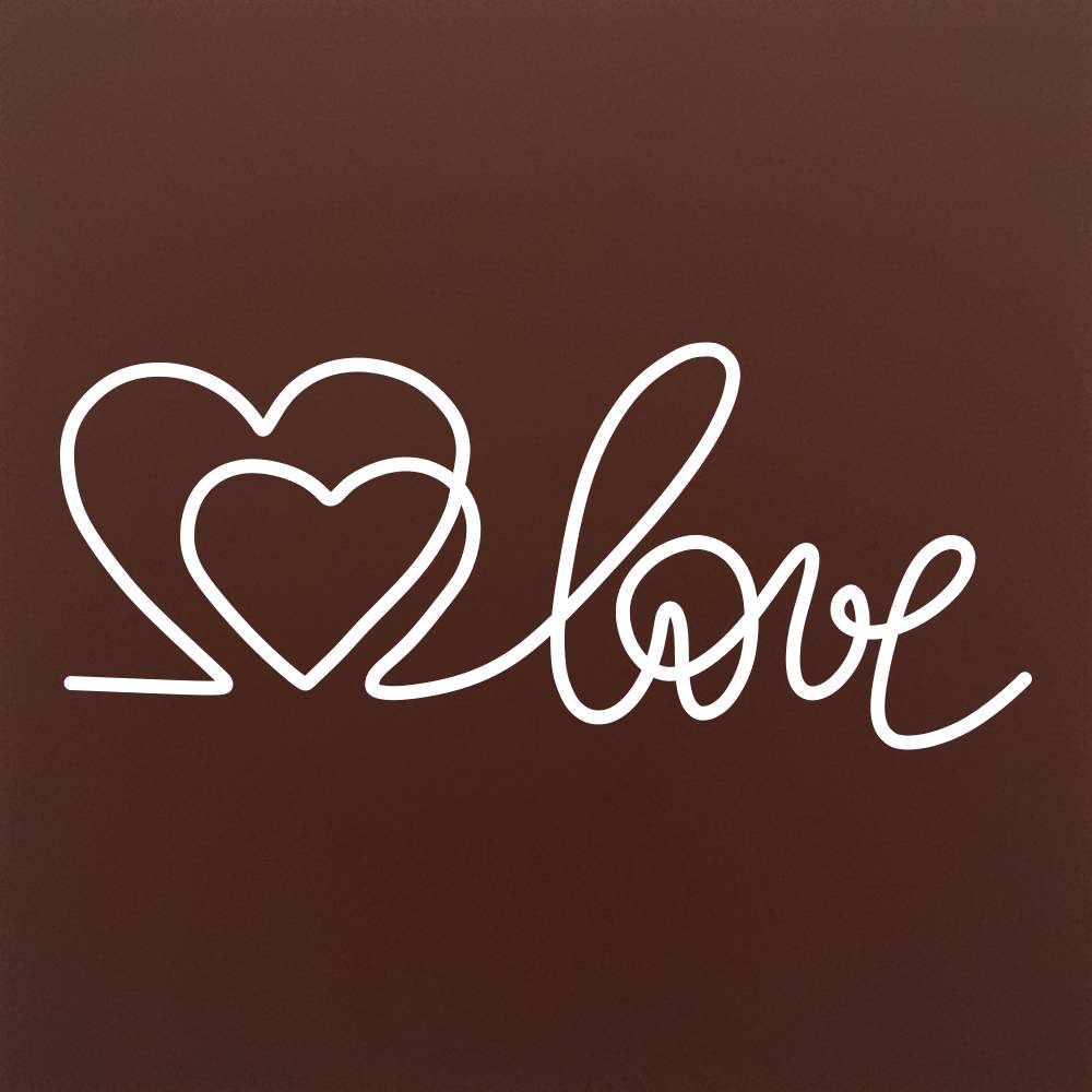 Tableta din ciocolata – Love Script with Heart – cadou pentru cupluri – model alb pe ciocolata