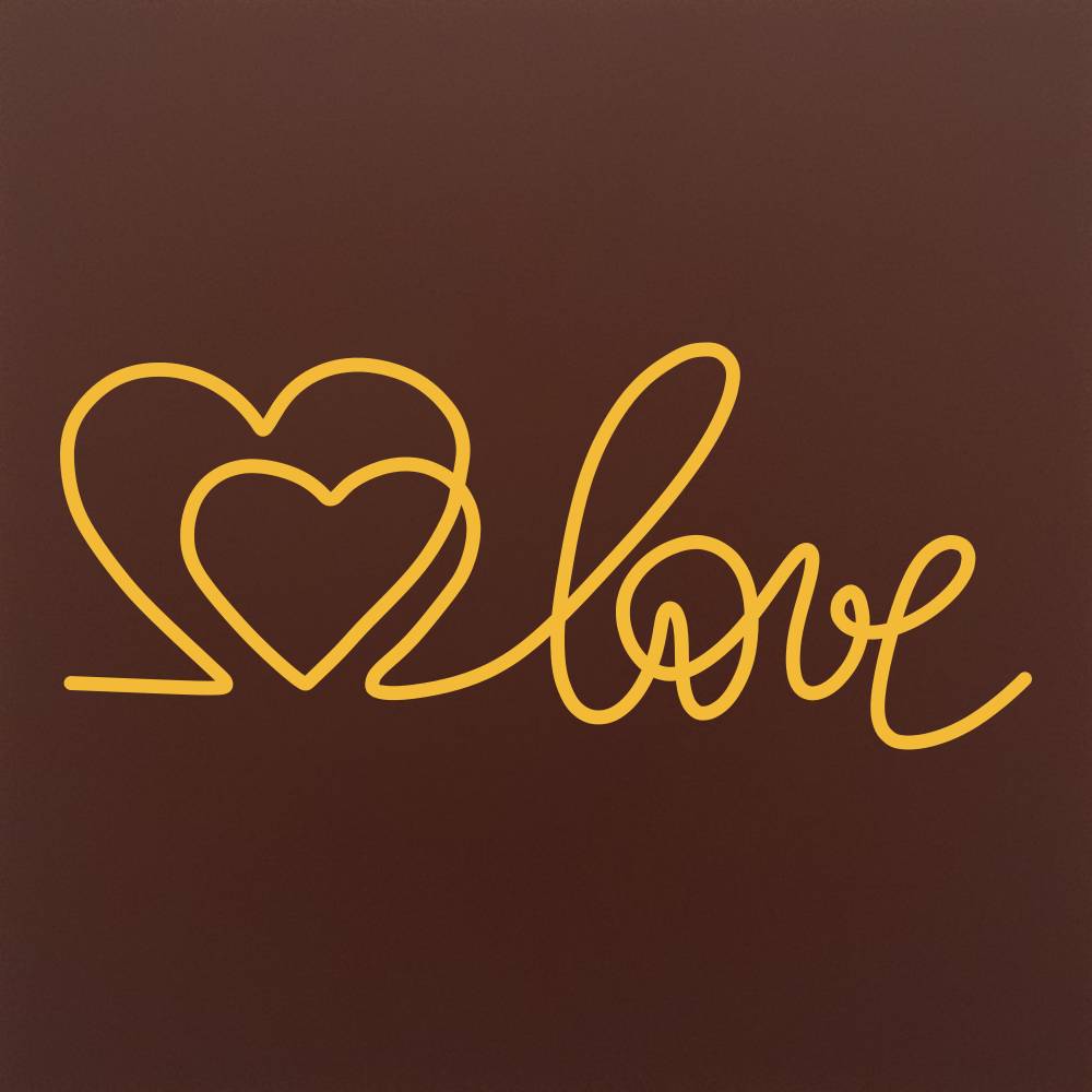 Tableta din ciocolata – Love Script with Heart – cadou pentru cupluri – model Multicolor pe ciocolata