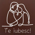 Tableta din ciocolata – Couple with Te iubesc! – cadou pentru cupluri – model alb pe ciocolata